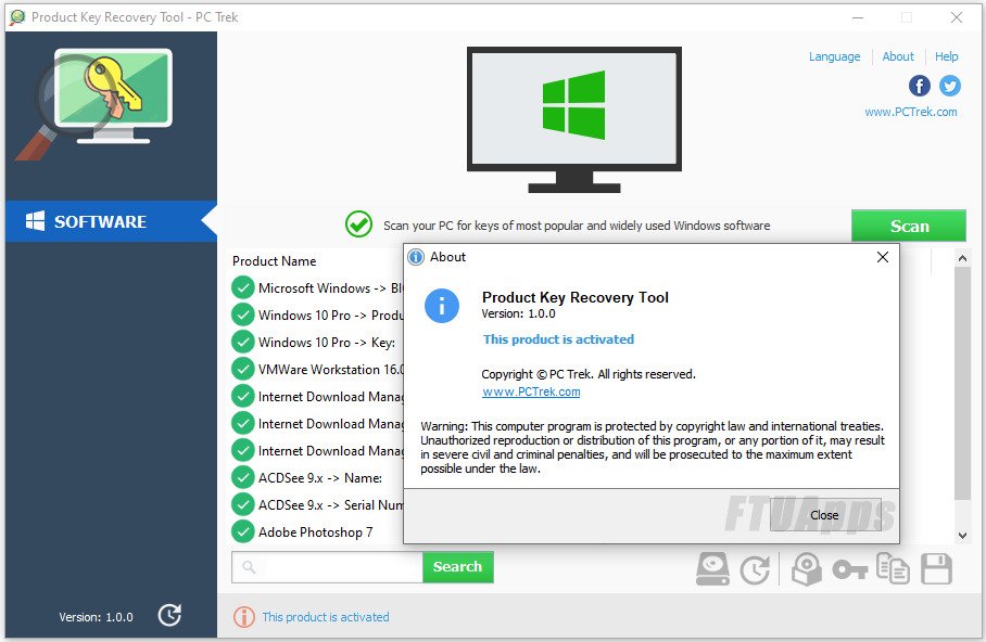 Product Key Recovery Tool 1.0.0